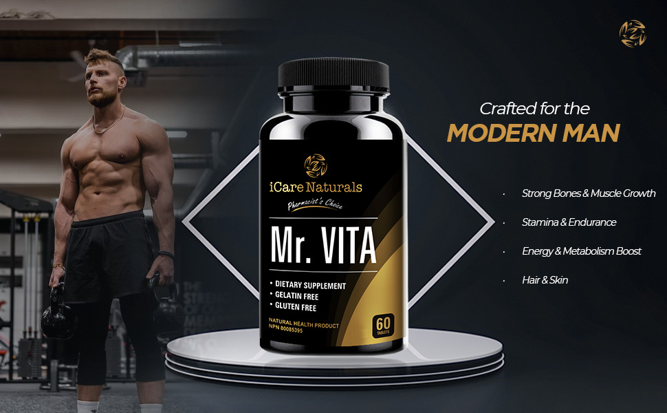 Icare naturals Mr.vita 60’ct tablets Imported canada