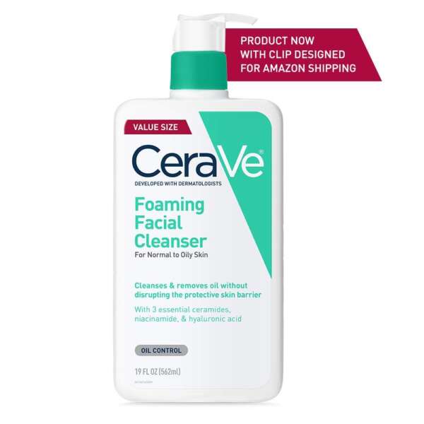 Cerave Foaming Facial Cleanser 563ml Gentle Foaming Facial Cleanser With Niacinamide, Hyaluronic Acid and 3 Ceramides (Normal to Oily Skin) - Image 2