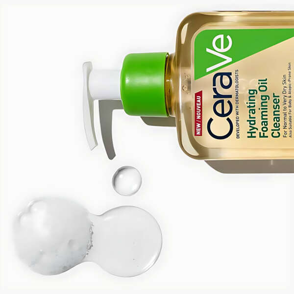 Cerave Hydrating Foaming Oil Cleanser 562ml Hydrating Foaming Oil Cleanser with Squalane Oil, Hyaluronic Acid and Ceramides (Dry to Very Dry Skin) - Image 2
