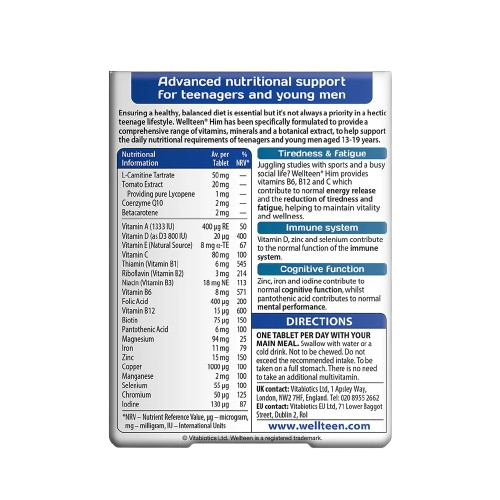 Wellteen Him 30’s Multivitamins Uk In Pakistan - Image 2