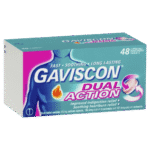 Gaviscon Extra Chewable 48’ct tablets UK Imported