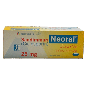 Sandimum Neoral 25mg 50’ct Capsules