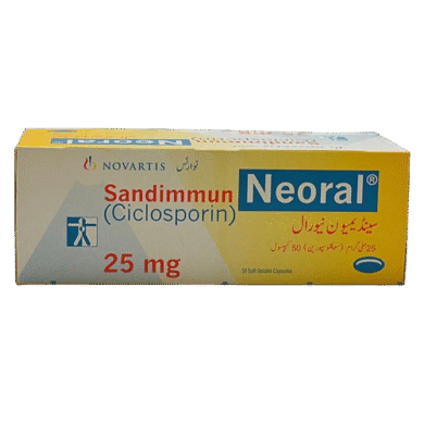 Sandimum Neoral 25mg 50’ct Capsules