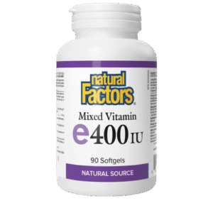 Natural factors mixed vitamin e400iu 90’ct soft gels Imported canada